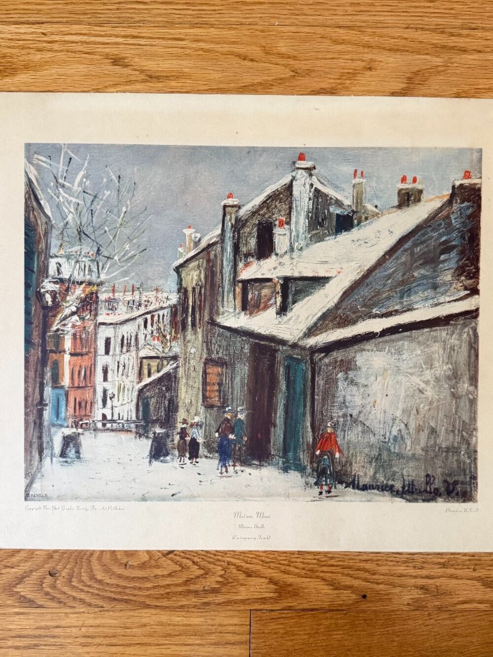 Vintage 1960 Maurice Utrillo print of Maison Mimi